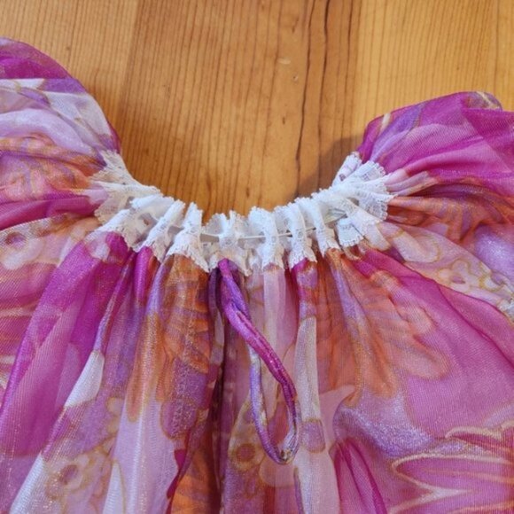 Vintage 60s Pink Chiffon Baby Girl Dress MCM 1960s Handmade Party Formal - Picture 3 of 10